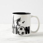 Taza Bicolor Mug de fútbol de evolución<br><div class="desc">Evolution Soccer Mug de dos tonos</div>