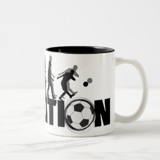 Taza Bicolor Mug de fútbol de evolución