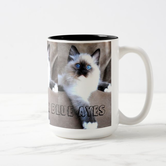 Taza Bicolor Mug de gato de Siames (Derecha)