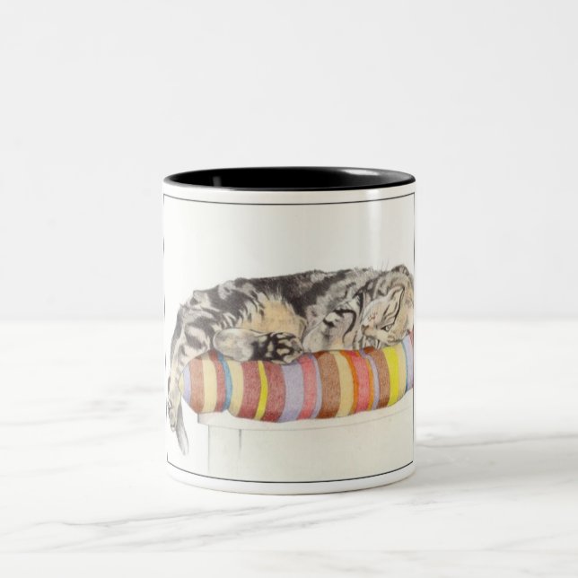 Taza Bicolor Mug. de gato relajado (Centro)