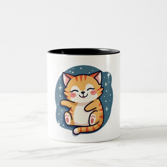 Taza Bicolor Mug de gato somnoliento (Centro)