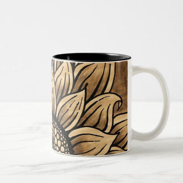 Taza Bicolor Mug de girasol pintado (Derecha)