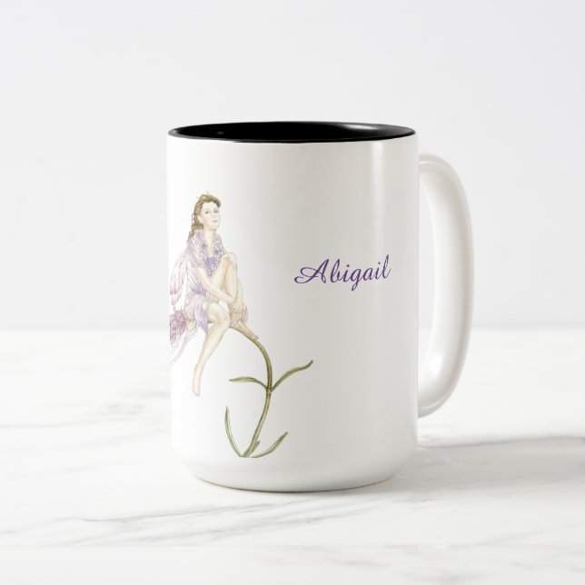 Taza Bicolor Mug de hadas de flores personalizadas (Anverso derecho)