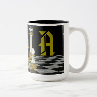 Taza Bicolor Mug de jugador de ajedrez monograma
