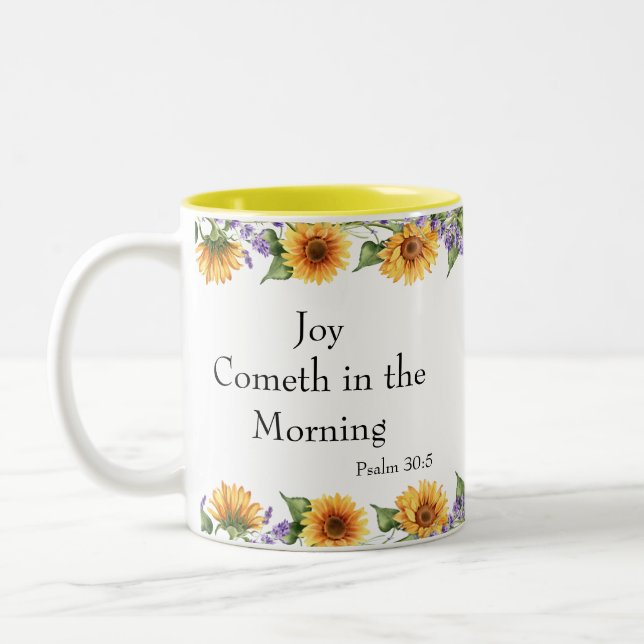 Taza Bicolor Mug. de las escrituras de girasol (Izquierda)