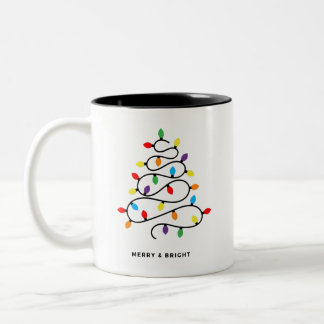 Taza Bicolor Mug de las luces de la fiesta navideña