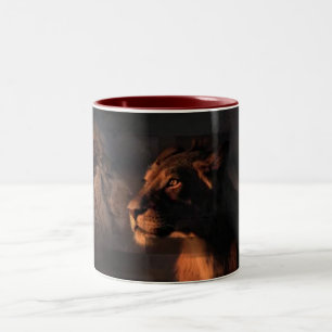 Taza Bicolor Mug de leones