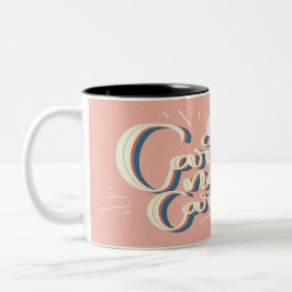 Taza Bicolor Mug. de letras motivadoras de estilo vintage