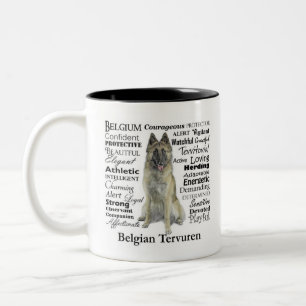Taza Bicolor Mug. de los trazos de tervuren belgas