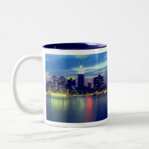 Taza Bicolor Mug. de luces de la ciudad
