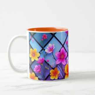 Taza Bicolor Mug de margarita minimalista con Peteles Pastel y