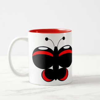 Taza Bicolor Mug de mariposa de color lindo - Almirante rojo