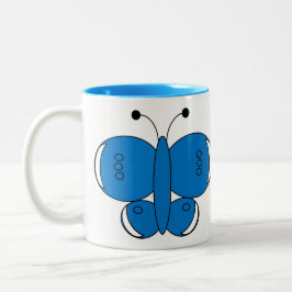 Taza Bicolor Mug de mariposa de color lindo - Azul común