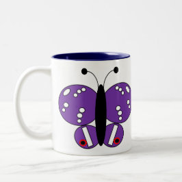 Taza Bicolor Mug de mariposa de color lindo - Emperador púrpura