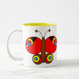 Taza Bicolor Mug de mariposa de color lindo - Peacock