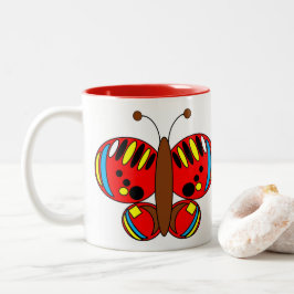 Taza Bicolor Mug de mariposa de color lindo - Pequeño infierno 