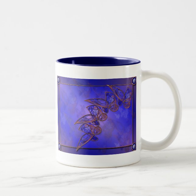 Taza Bicolor Mug de mariposas de cobre (Derecha)