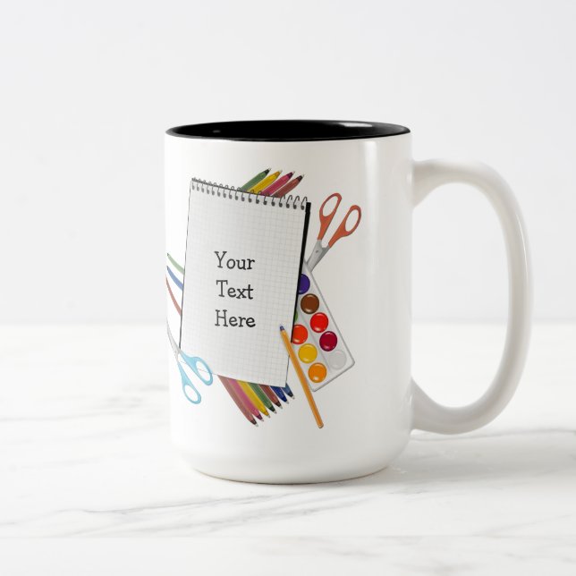 Taza Bicolor Mug de material artesanal personalizado (Derecha)