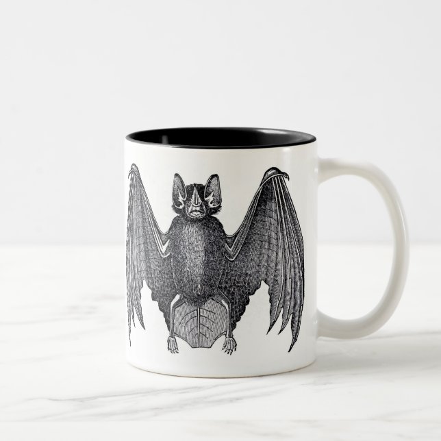 Taza Bicolor Mug de murciélago blanco y negro (Derecha)