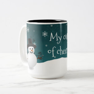 Taza Bicolor Mug de Navidades de la escena de invierno de Snowm