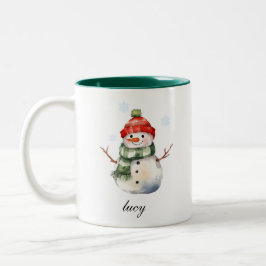 Taza Bicolor Mug de Navidades Snowman personalizados