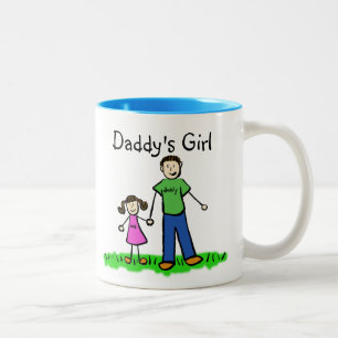 Taza Bicolor Mug de padre e hija (nombres Personalizares)