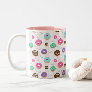 Taza Bicolor Mug de panadería de donut dulce