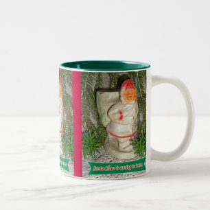 Taza Bicolor Mug de Papier Mache White Coated Santa Navidades