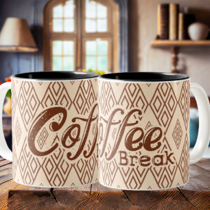 Taza Bicolor Mug de parrilladas de café simple marrón y crema