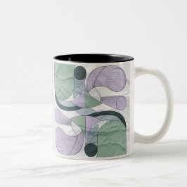 Taza Bicolor Mug de patrón abstracto minimalista en pasteles su
