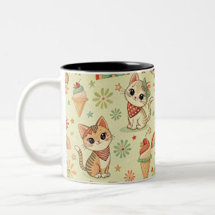 Taza Bicolor Mug de patrón de gato