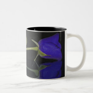 Taza Bicolor Mug de patrón floral de Rosa azul