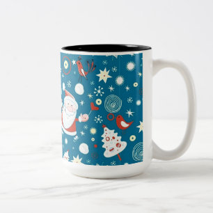 Taza Bicolor Mug de patrón Santa Navidades de corte