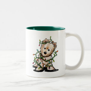 Taza Bicolor Mug De Perro Terrier Desiluminado