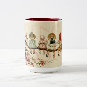 Taza Bicolor Mug de postales antiguas de Francia