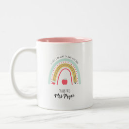 Taza Bicolor Mug de profesor personalizado | Diseño de arco iri