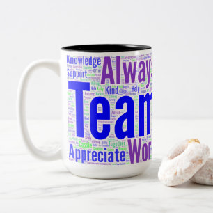 Taza Bicolor Mug de reconocimiento de trabajo de equipo