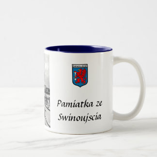 Taza Bicolor Mug. de recuerdo de Swinoujscie