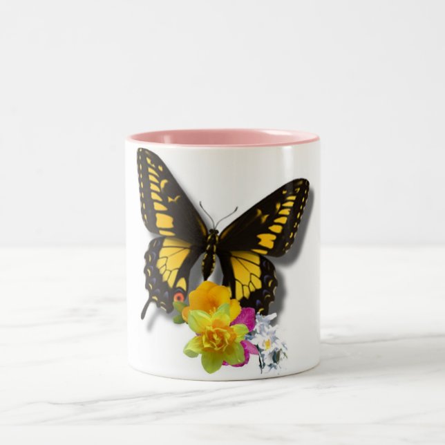 Taza Bicolor Mug de regalo de mariposa (Centro)