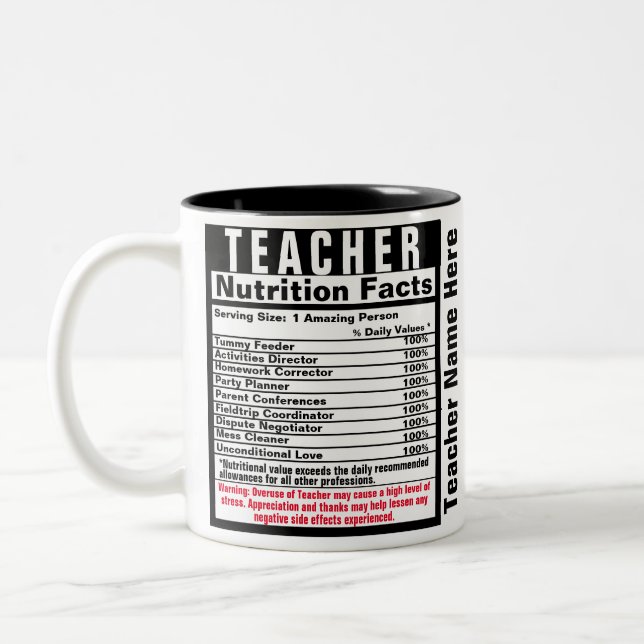 Taza Bicolor Mug de regalo divertida para profesores (Izquierda)