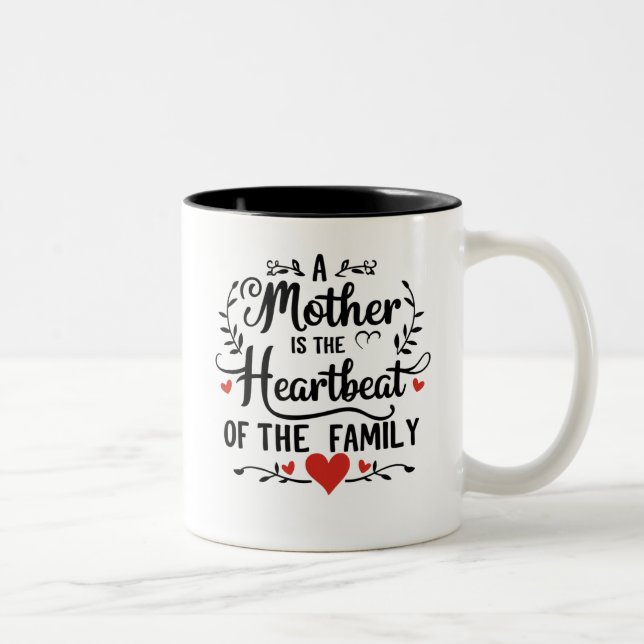 Taza Bicolor Mug de ritmo cardíaco de mamá (Derecha)