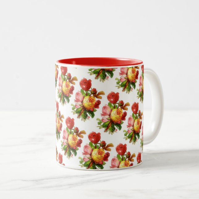 Taza Bicolor Mug de Rosas ingleses (Anverso derecho)
