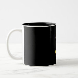 Taza Bicolor Mug de Rótulo en dólares dorados