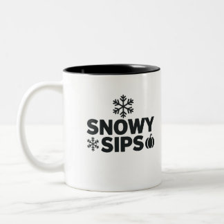 Taza Bicolor Mug De Sips De Nieve - Flave De Snowflake Y Calaba