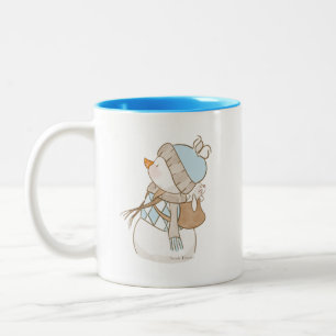 Taza Bicolor Mug de Snowman azul