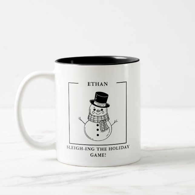 Taza Bicolor Mug de Snowman personalizada - Subiendo el... (Izquierda)
