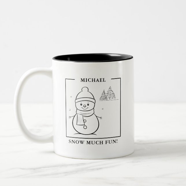 Taza Bicolor Mug de Snowman personalizado (Izquierda)