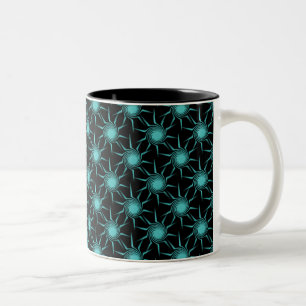 Taza Bicolor Mug de Suns Swirling, Verde azulado brillante