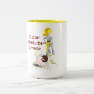 Taza Bicolor Mug de superviviente de dolor de cabeza de clúste