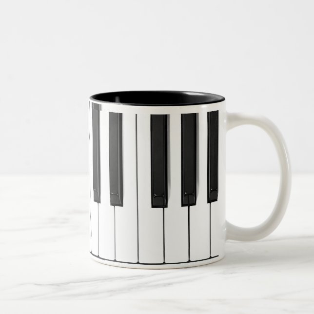 Taza Bicolor Mug de teclado de piano (Derecha)